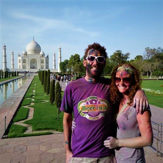 Visiting the Taj Mahal during Holi was a colourful experience