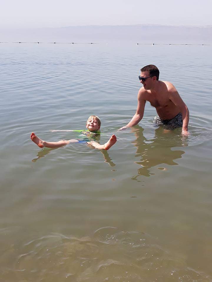 Floating in the Dead Sea