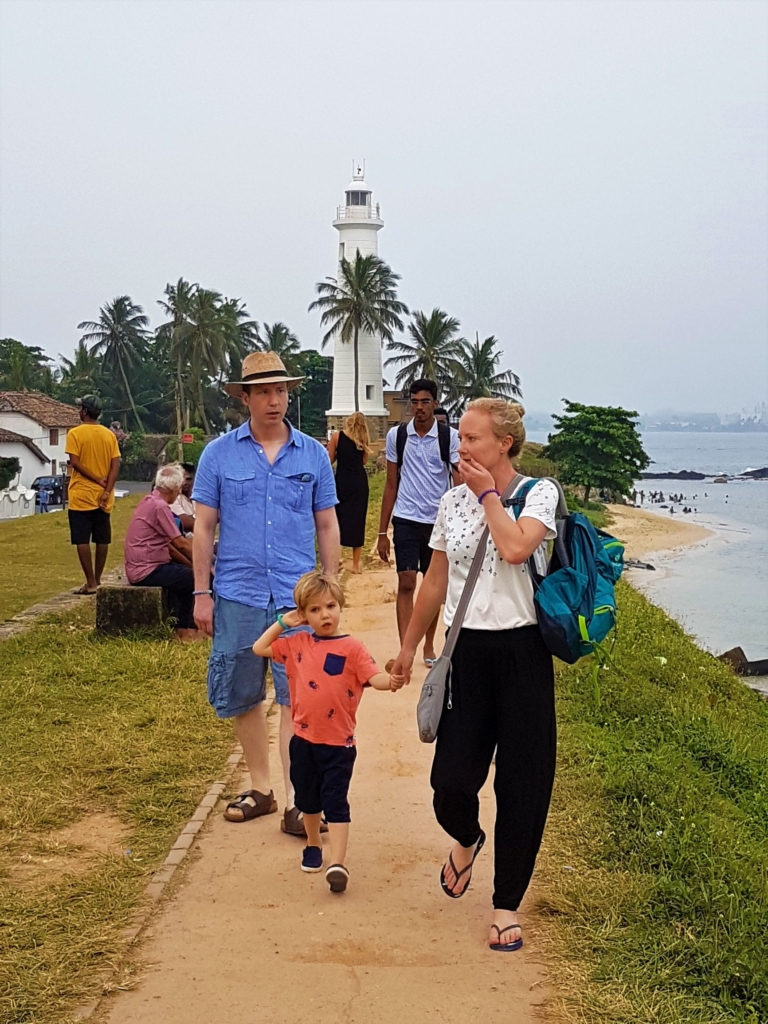 Wandering along the fort walls near the lighthouse in the historic Galle Fort