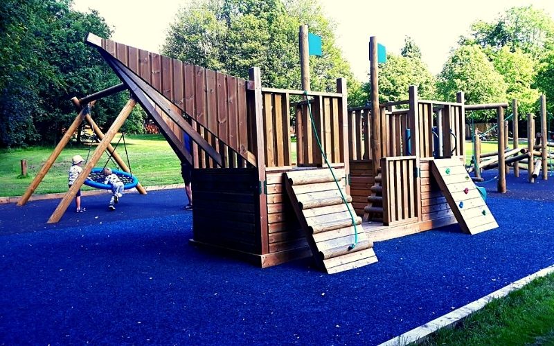 The wooden playground at Landal Sandybrook