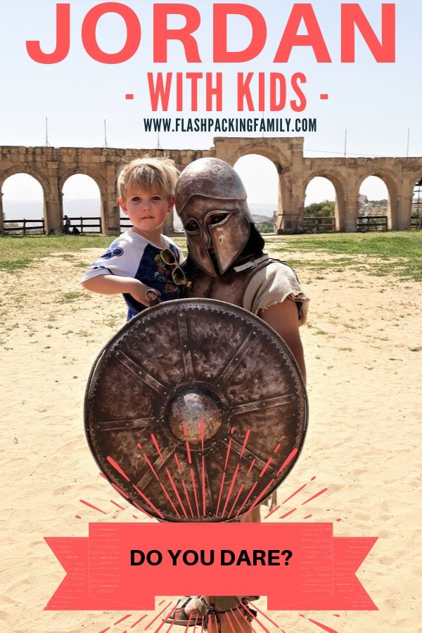 Kids meeting a gladiator in Jordan