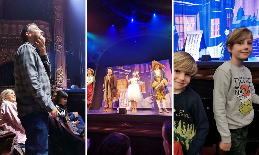 Images from a family Christmas outing in London to Potted Panto.