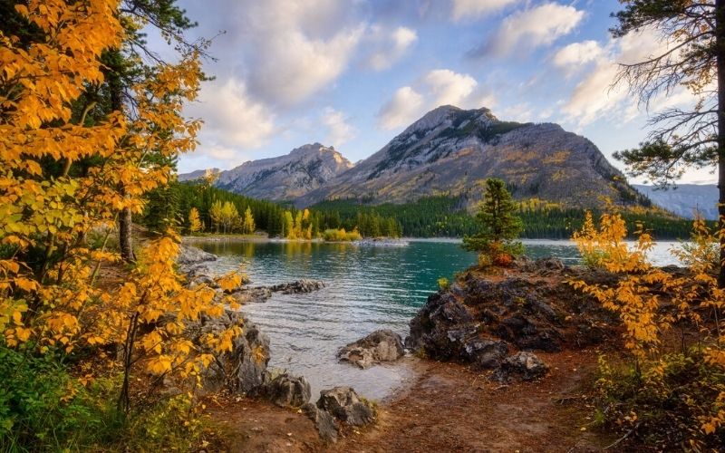 Lake Minnewanka in Banff National Park.