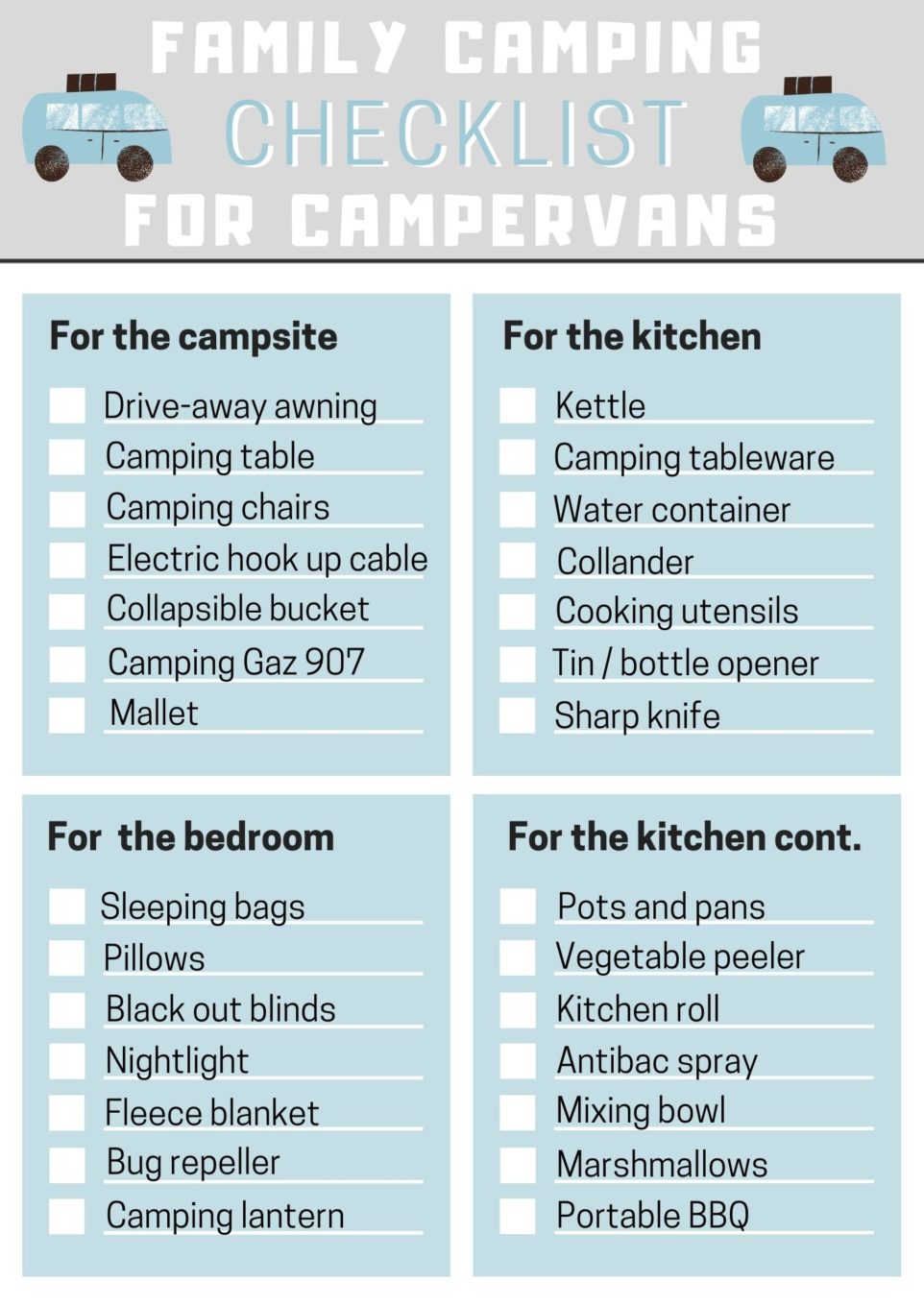 The Ultimate Campervan Essentials Packing List For 2024