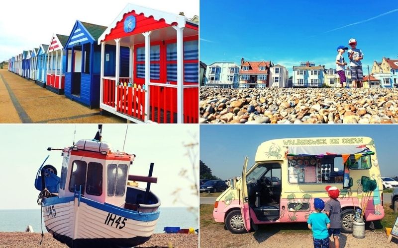 Visiting the beaches in Suffolk.