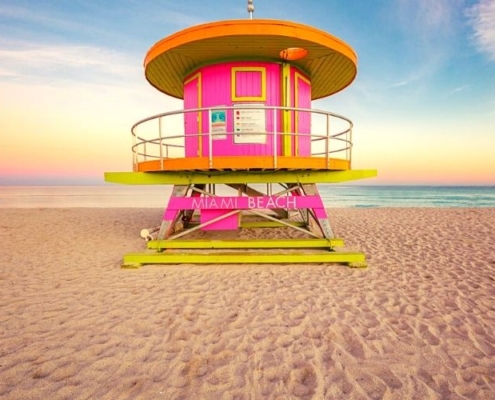 Lifeguard booth on Miami Beach
