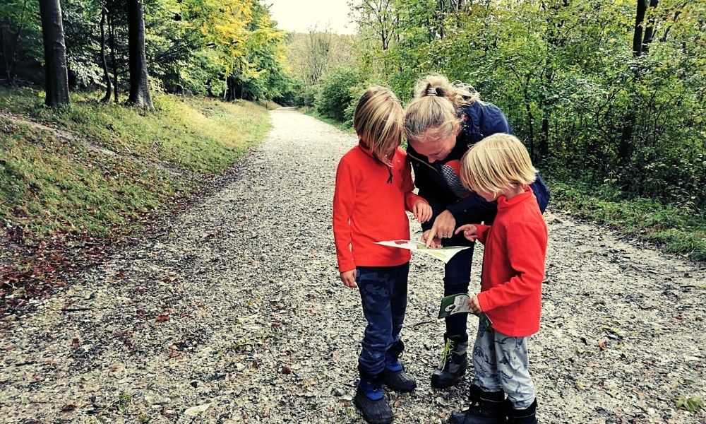 Map reading on the Wendover Woods Gruffalo Trail