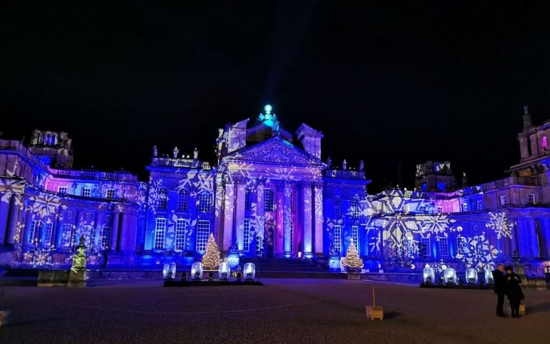 Blenheim Palace Christmas lights.