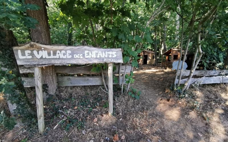 Children's play area at Chateau de Chanteloup campsite in France.