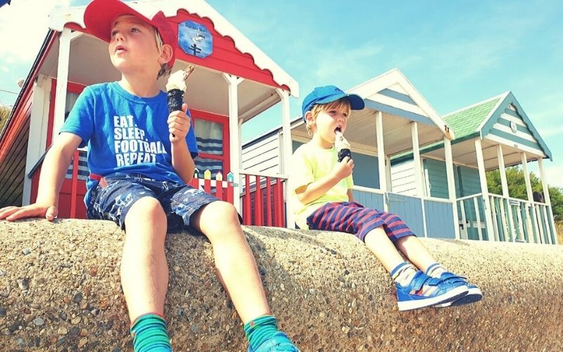 Colourful beach huts in Southwold.