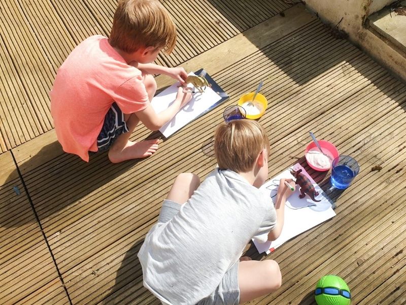 Creating shadow art is one of our favourite outdoor activities for kids in Spring.