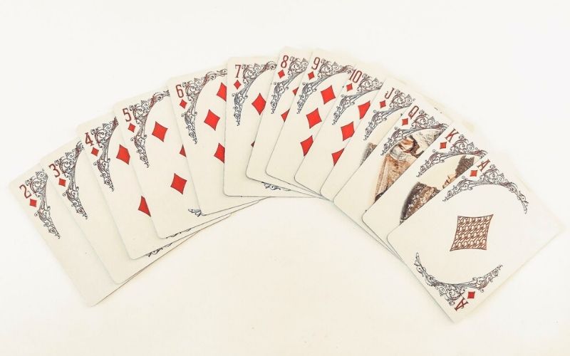 Diamond suit in a pack of playing cards.