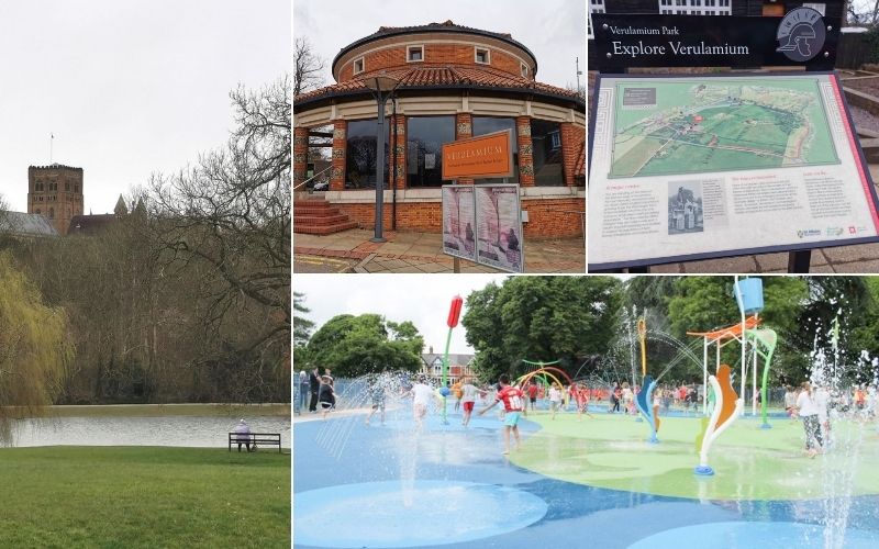 Exploring Verulamium Park in St Albans in Hertfordshire.