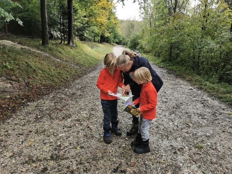 Family walk searching for the Gruffalo.