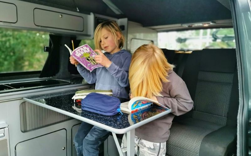 Keeping kids entertained on a road trip.