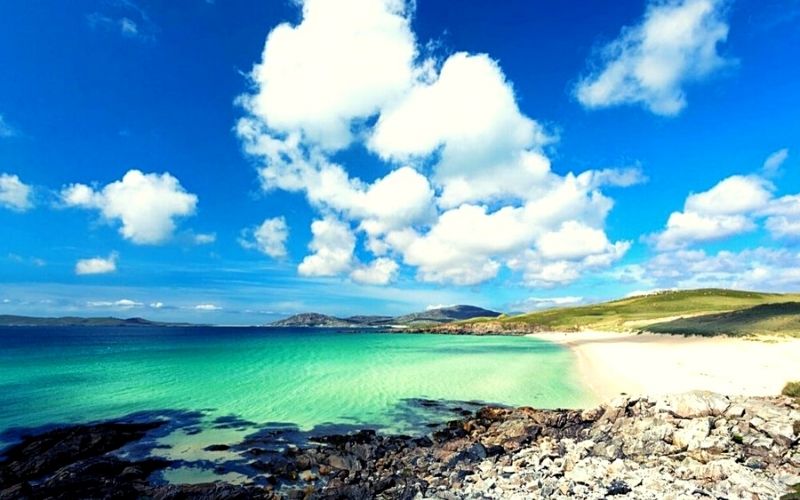 Luskentyre beach on the Isle of Harris in Scotland.