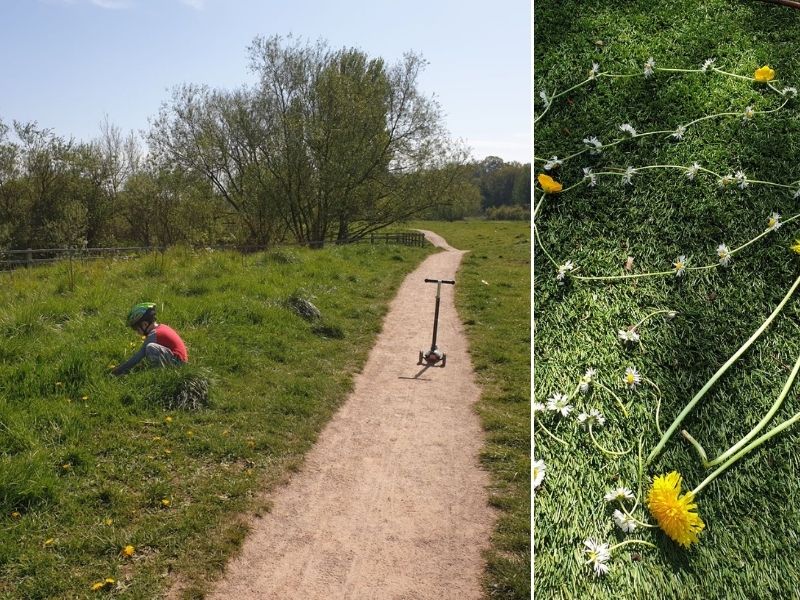 Making daisy chains.