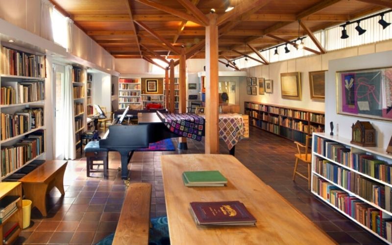 The library at the Red House in Aldeburgh.