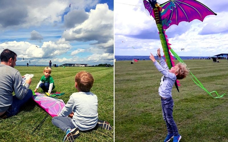 Flying kites at Dunstable Downs.