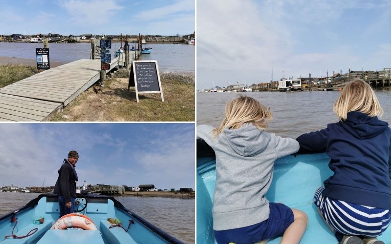 Crossing from Walberswick to Southwold on the Walberswick Ferry.