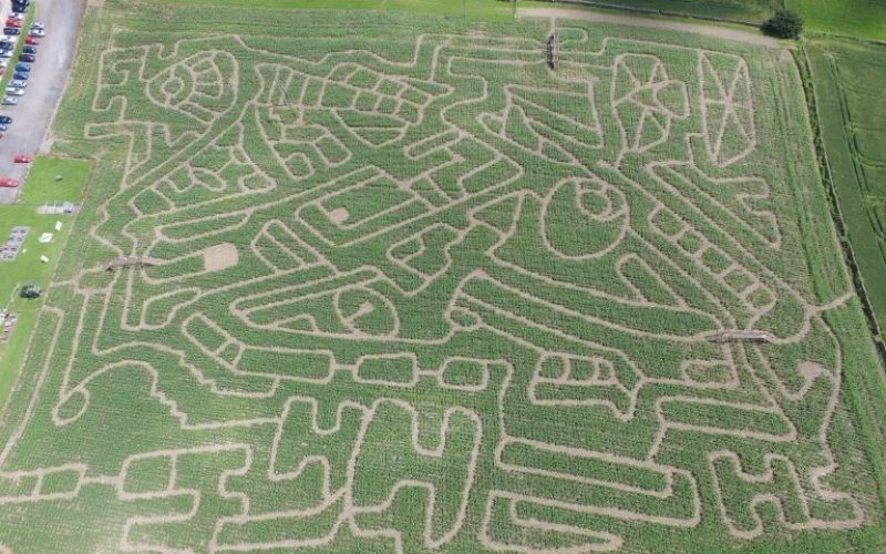 Aerial photo of Lakeland Maize Maze