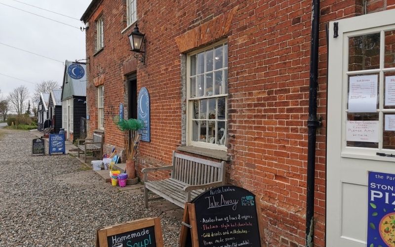 Parade of shops on Walberswick green.