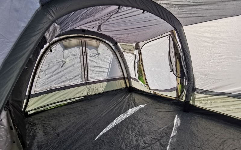 Inside the Olpro Cocoon Breeze air awning