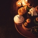 Halloween cupcakes on a plate.