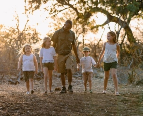 Child friendly guided walks with skilled rangers at Thornybush Game Lodge.