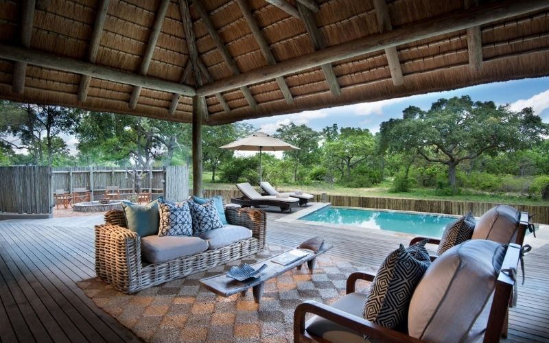Private pool of the Marula Suite at Makanyi Private Game Lodge.