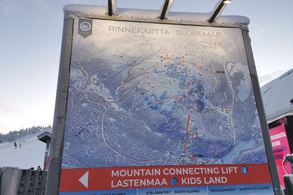 Levi Ski Resort slope map.