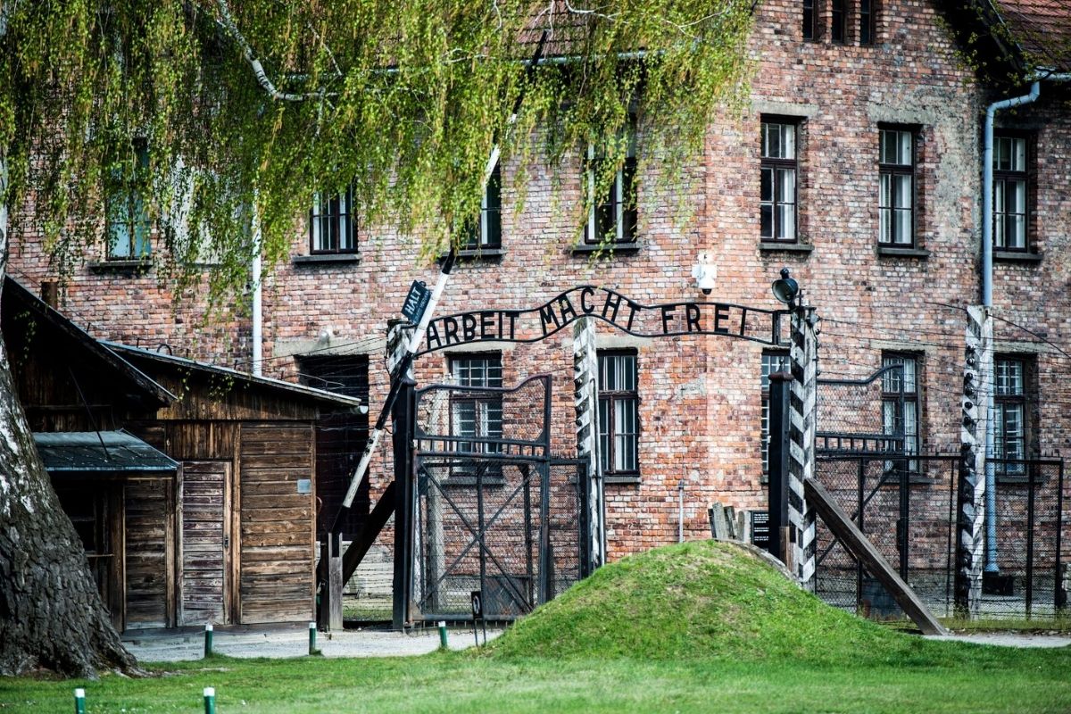 The gates at Auschwitz Birkenau