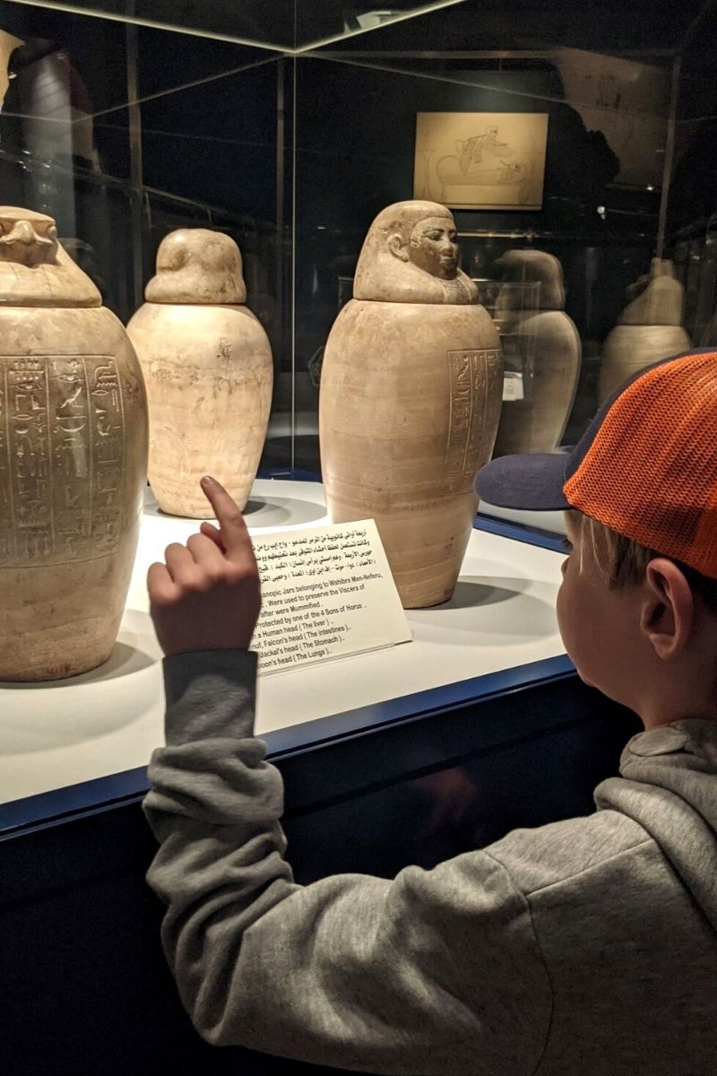 Canopic jars at the Mummification Mu.