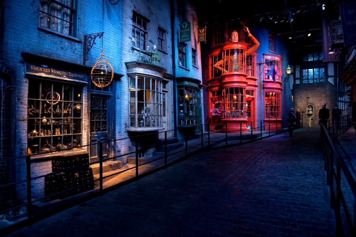 Diagon Alley at Harry Potter World in London.