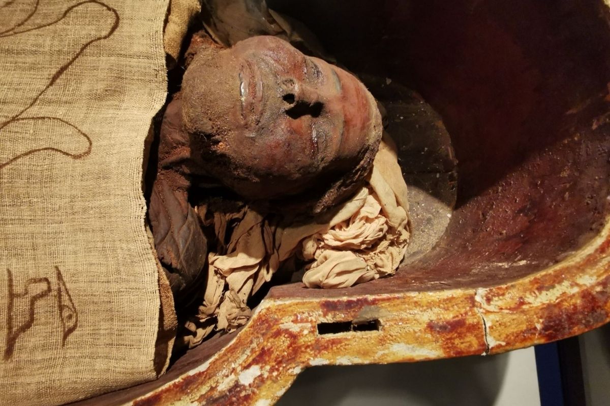 The mummy of Maserharti at the Mummification Museum in Luxor.