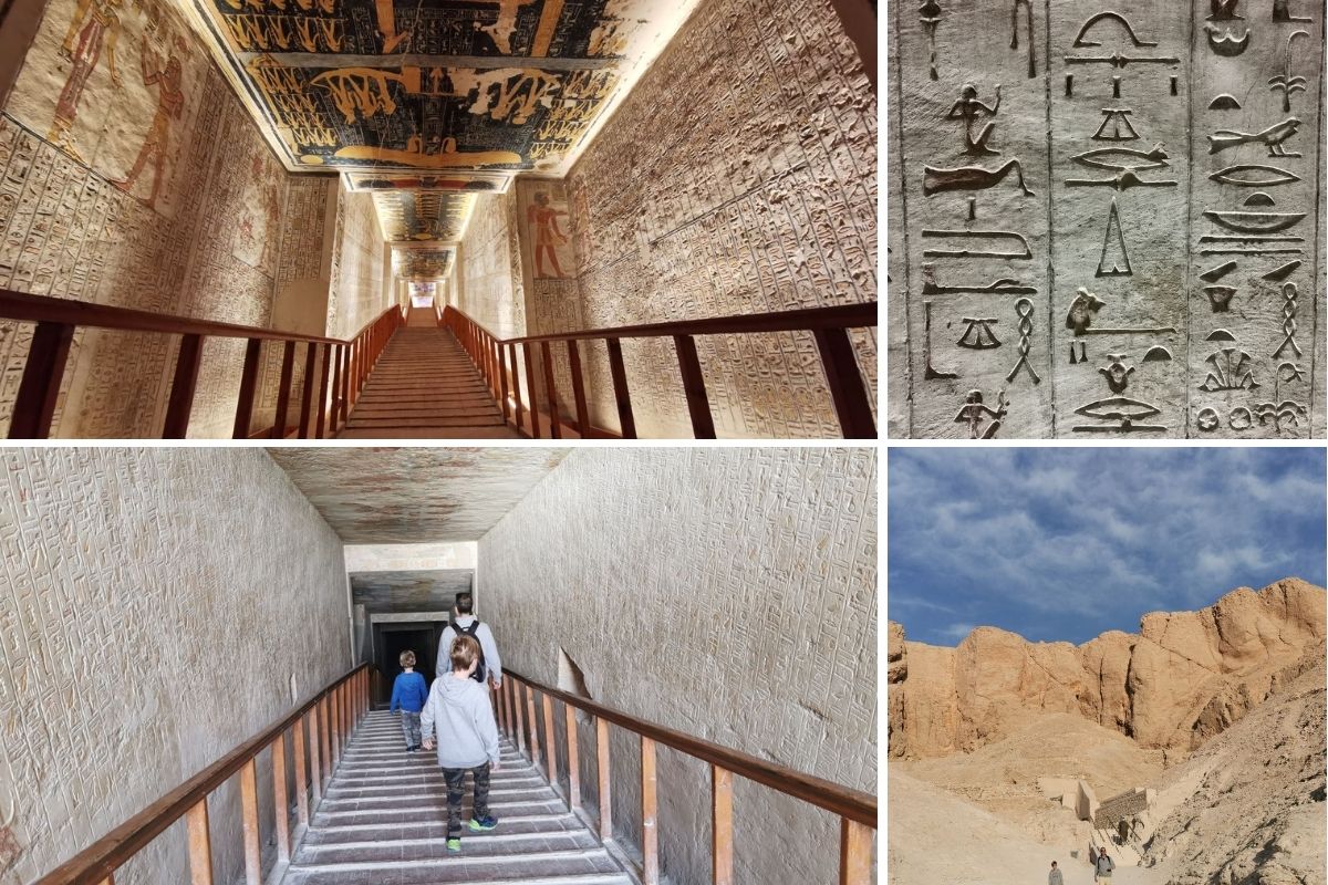 Various pictures of the Valley of the Kings in Luxor.