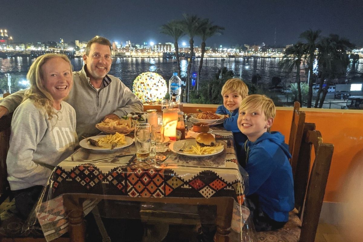 Views of Luxor from the rooftop restaurant at the Nile Valley Restaurant on the west bank in Luxor..