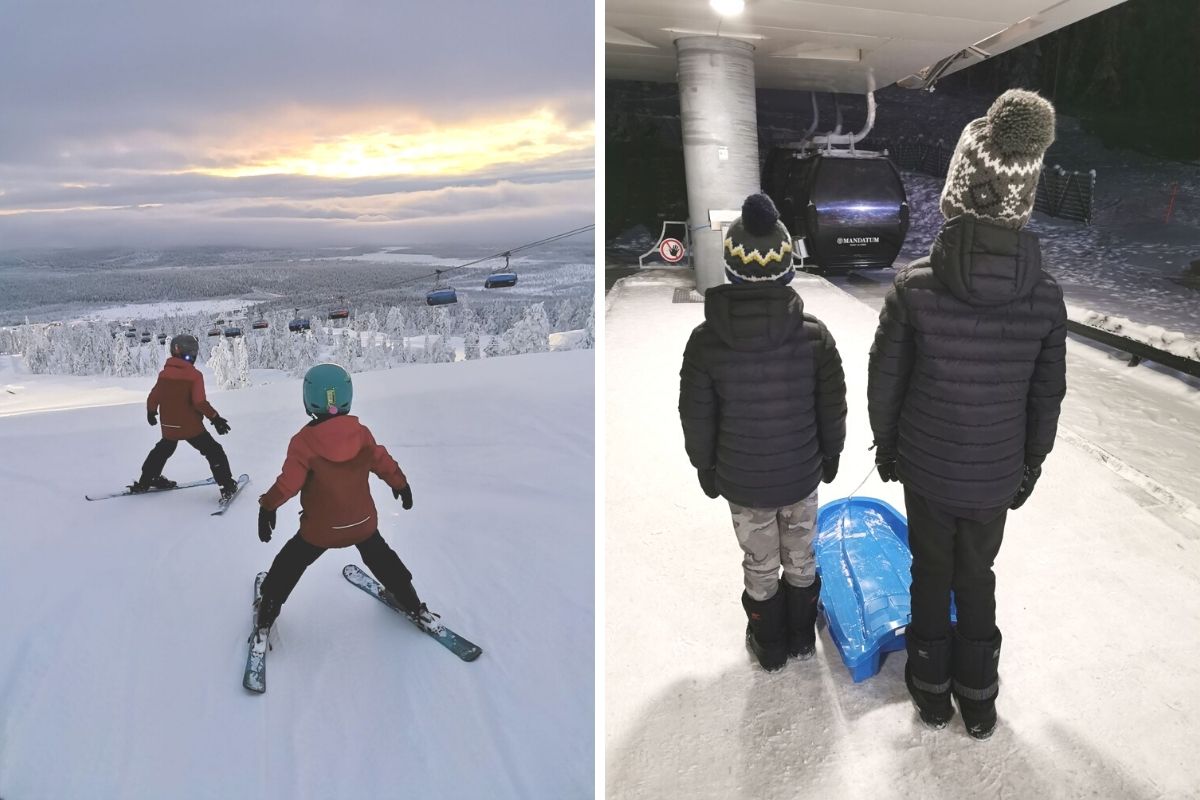 What to pack for Lapland - kids in snowy conditions in Lapland.