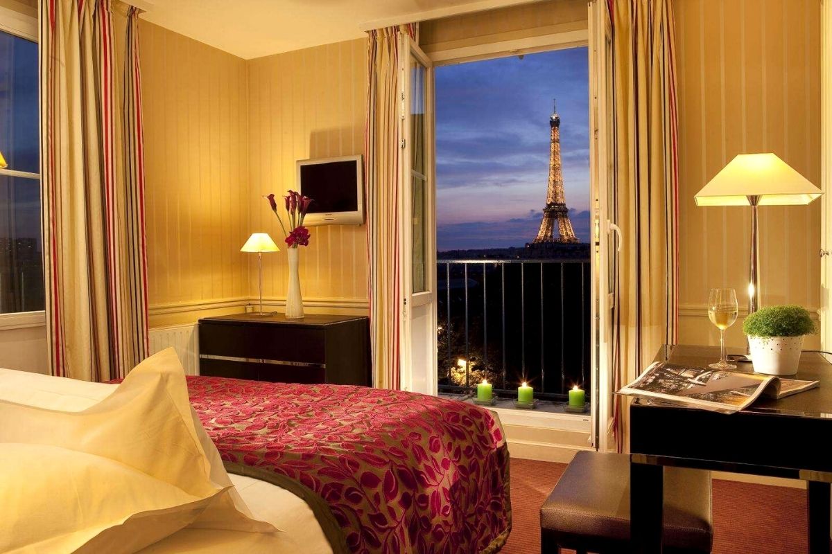 Hotel Duquesne Eiffel is one of the best hotels in Paris with a view of the Eiffel Tower from their premium room.