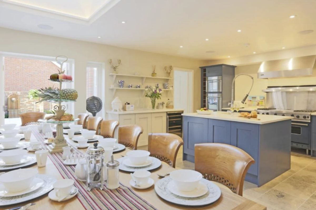 Large dining area of Sea and Salt holiday cottage in Southwold.
