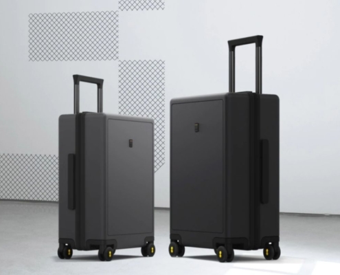 Level8 textured luggage set with two suitcases.