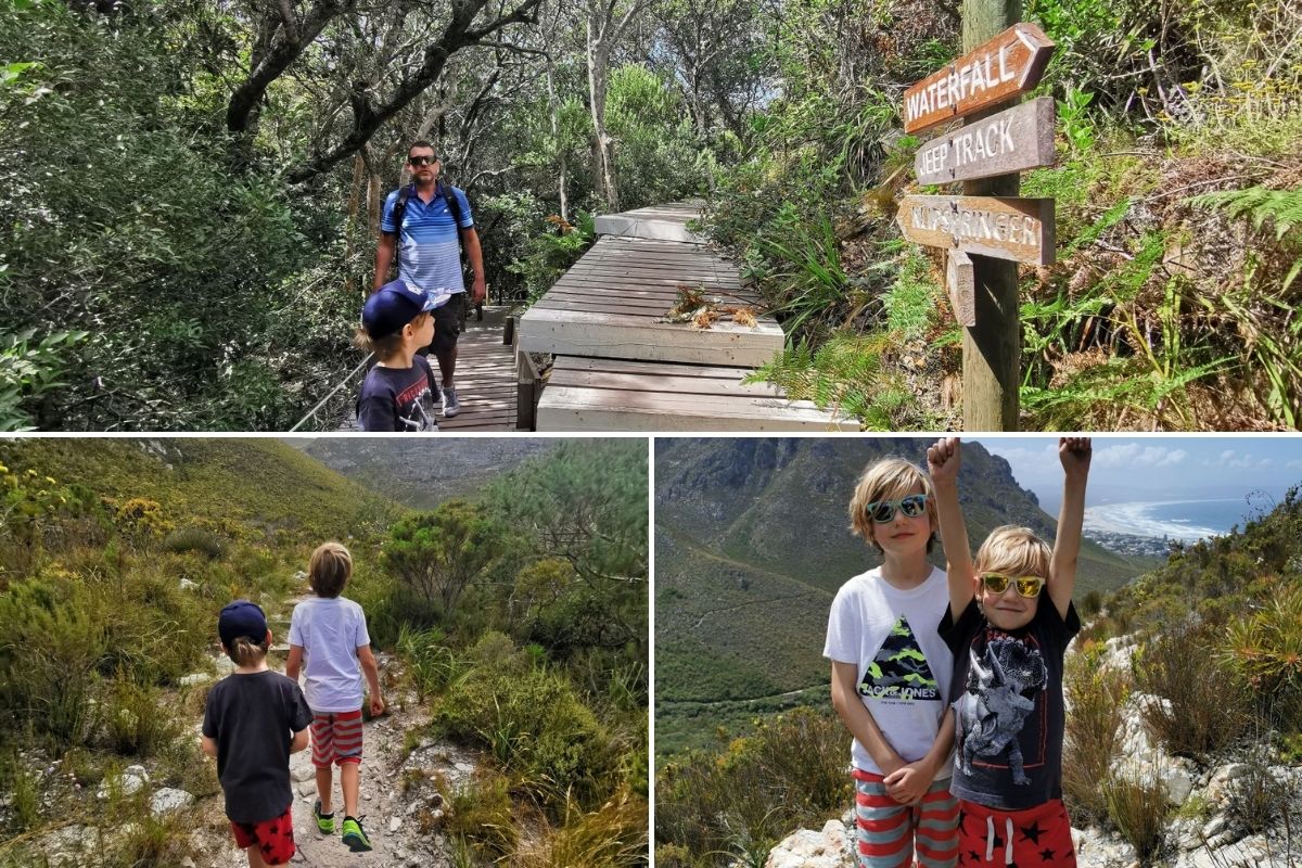 Family hiking in the Fernkloof Nature Reserve in Hermanus