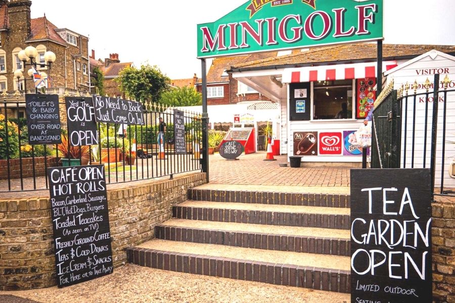 Entrance to Lillyputt minigolf in Broadstairs.