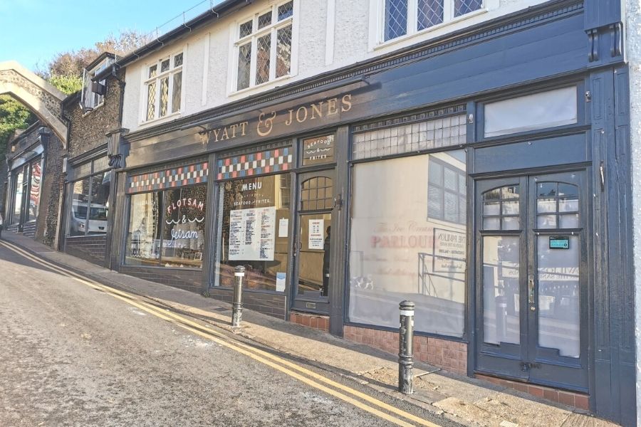 Exterior of Wyatt & Jones restaurant in Broadstairs in Kent.