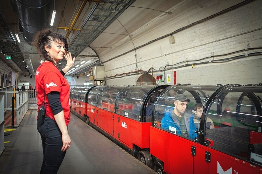 Mail Rail ride at the Postal Museum in London.