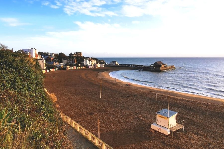 Viking Bay in Broadstairs at sunrise.