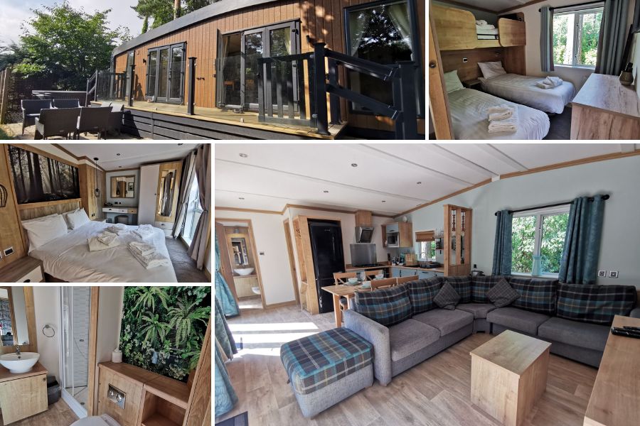 Images of The Zen lodge at Sandy Balls Holiday Village in the New Forest.