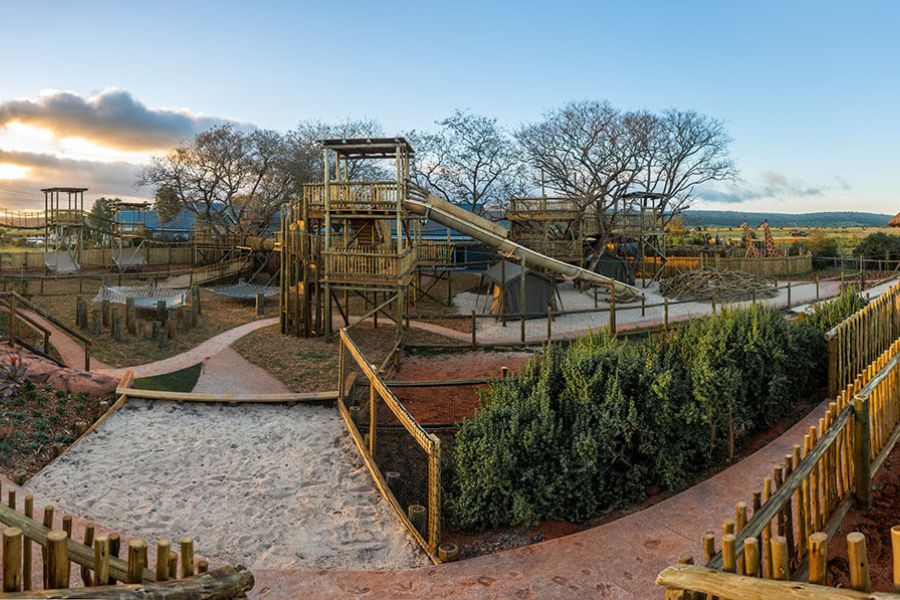 Play area for kids at Shamwari Private Game Reserve in a malaria free area in South Africa.