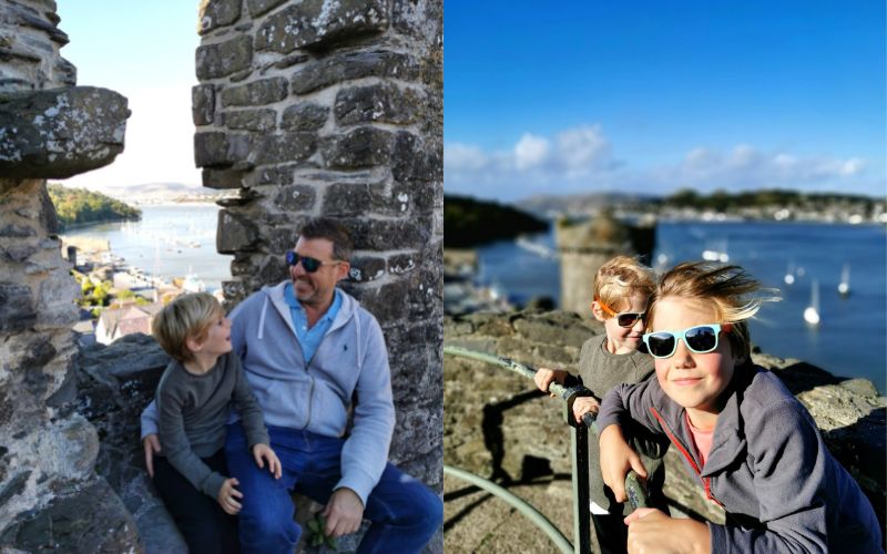 Family at Conwy Castle - one of the best things to do in North Wales with kids.