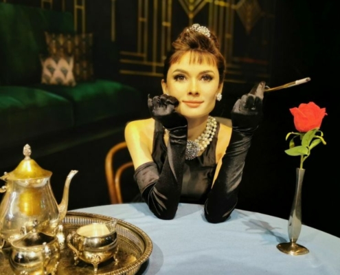 Waxwork figure of Audrey Hepbourn at Madame Tussauds in London.